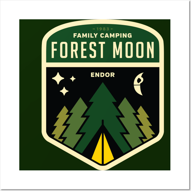 Forest Moon Camping Wall Art by Stationjack